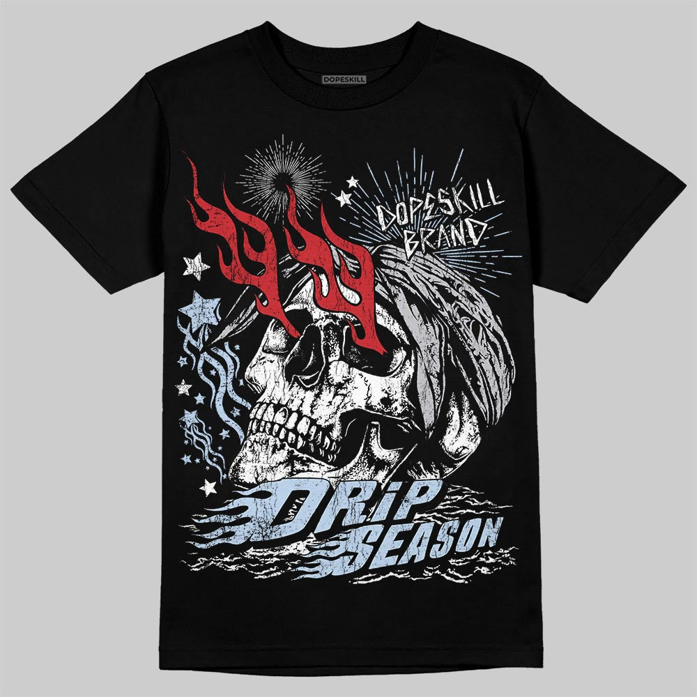 Black Metallic Reimagined 5s DopeSkill T-Shirt Drip Season Graphic