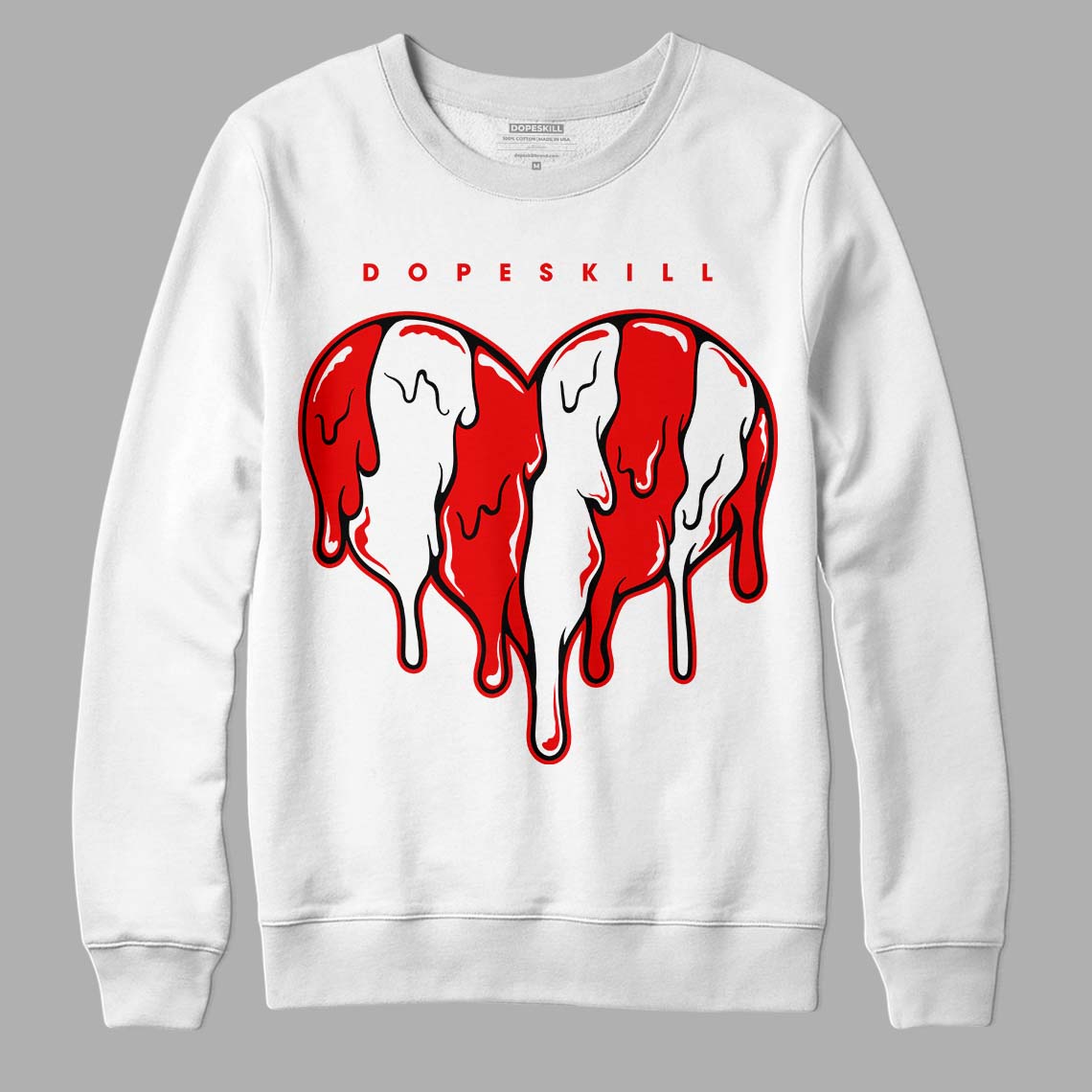 Cherry 11s DopeSkill Sweatshirt Slime Drip Heart Graphic