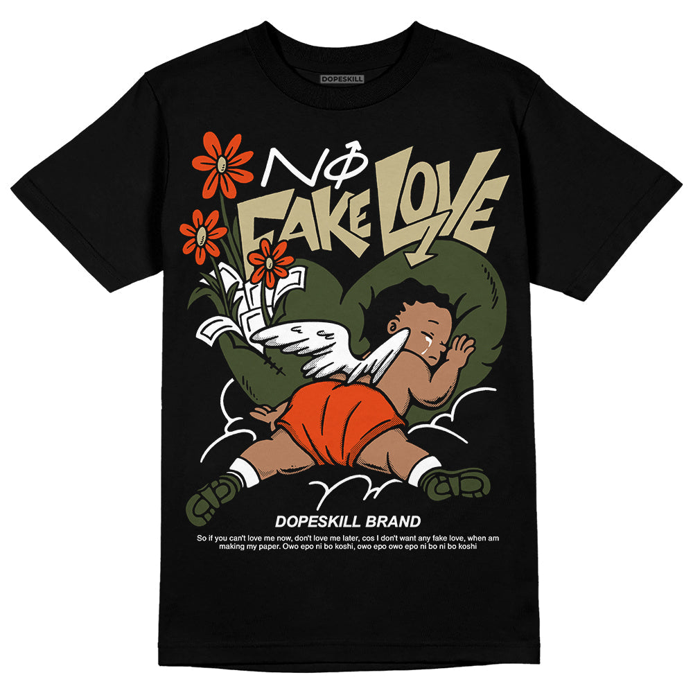 Olive Collection DopeSkill T-Shirt No Fake Love Graphic