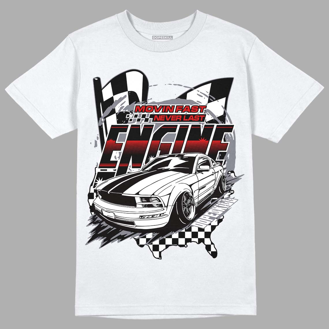 Fire Red 9s DopeSkill T-Shirt ENGINE Tshirt Graphic