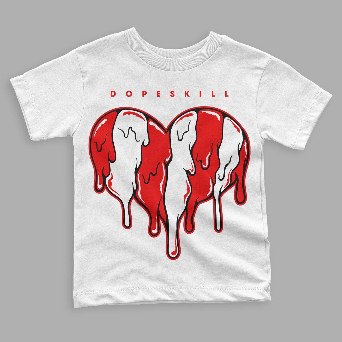 Cherry 11s  DopeSkill Toddler Kids T-shirt Slime Drip Heart Graphic