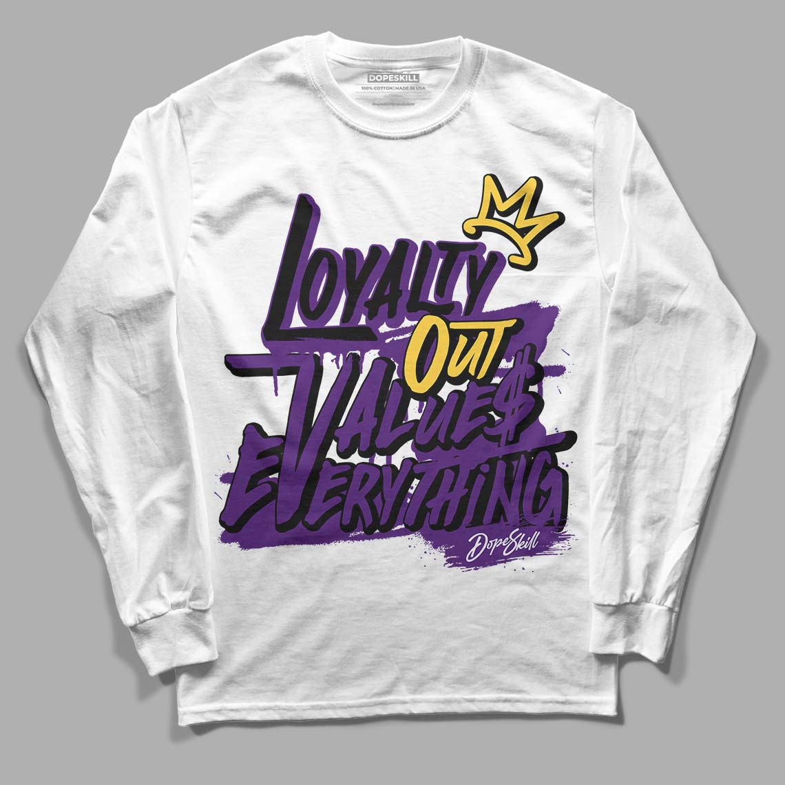Field Purple 12s DopeSkill Long Sleeve T-Shirt LOVE Graphic