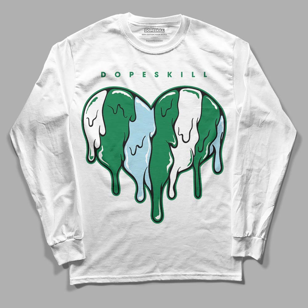 Lucky Green 5s DopeSkill Long Sleeve T-Shirt Slime Drip Heart Graphic