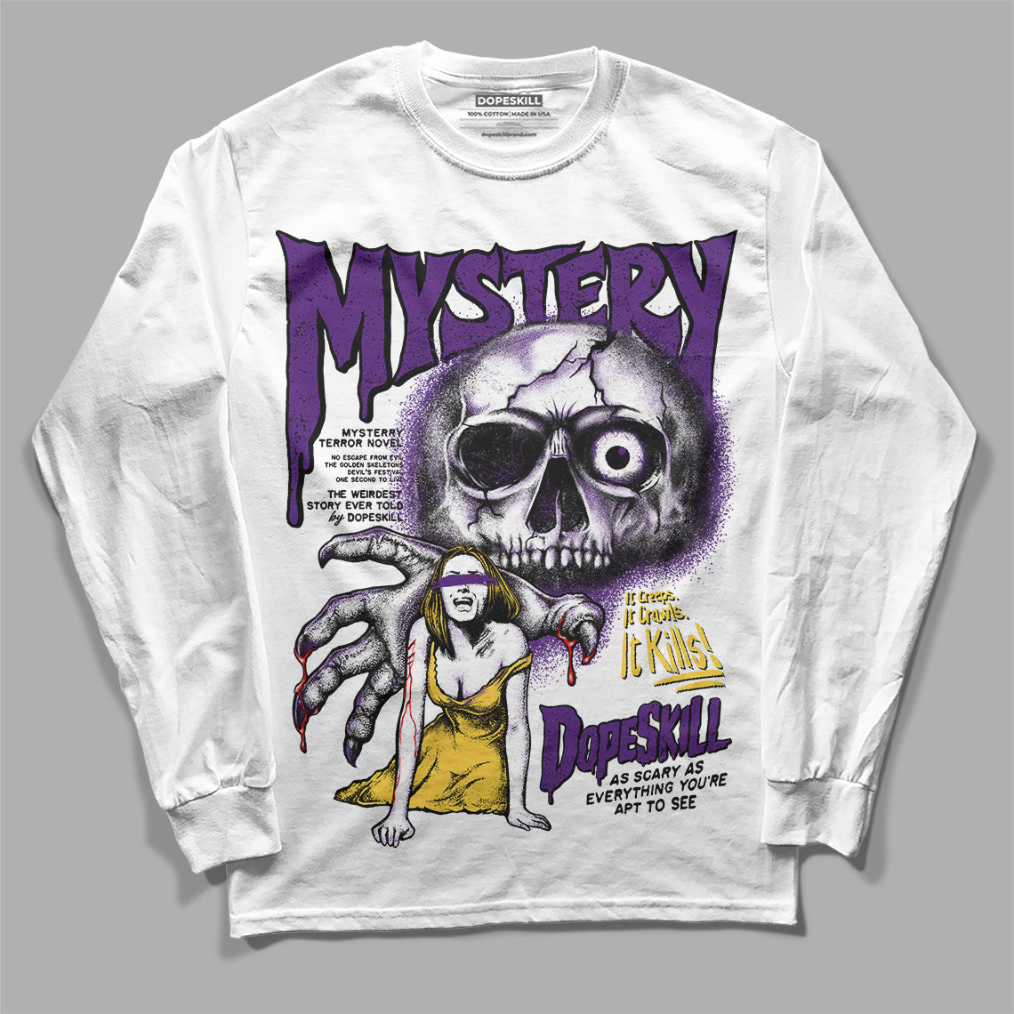 Field Purple 12s DopeSkill Long Sleeve T-Shirt Mystery Ghostly Grasp Graphic