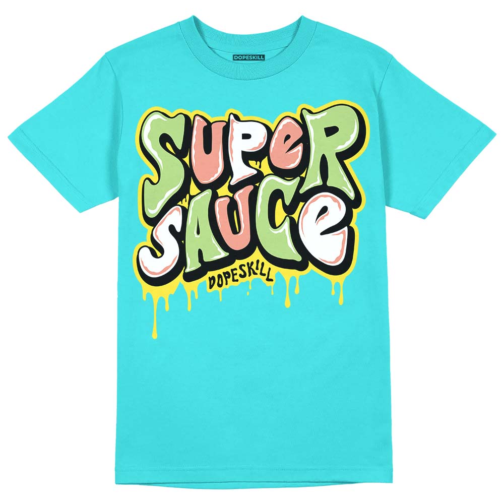Cyan Burst 9060 DopeSkill Virtual Blue T-Shirt Super Sauce Graphic