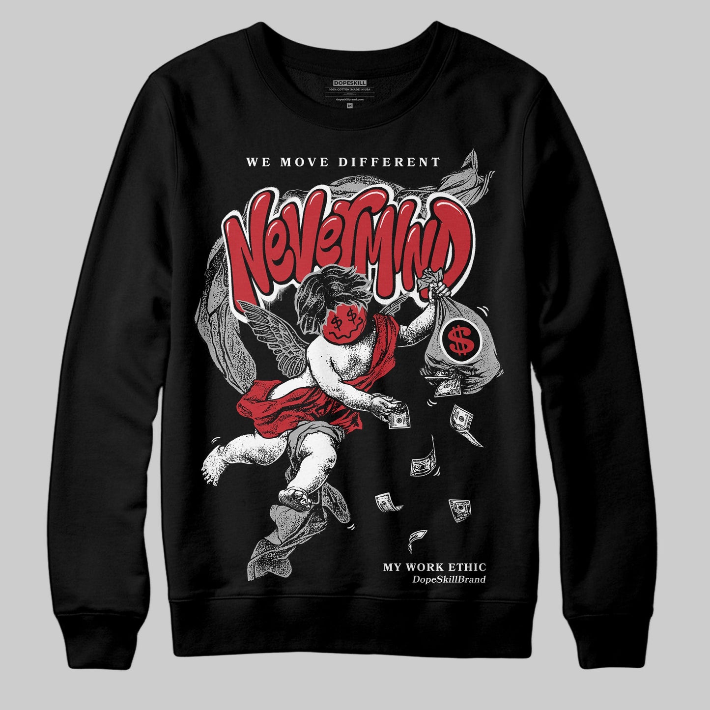 Bred 11s DopeSkill Sweatshirt Nevermind Graphic