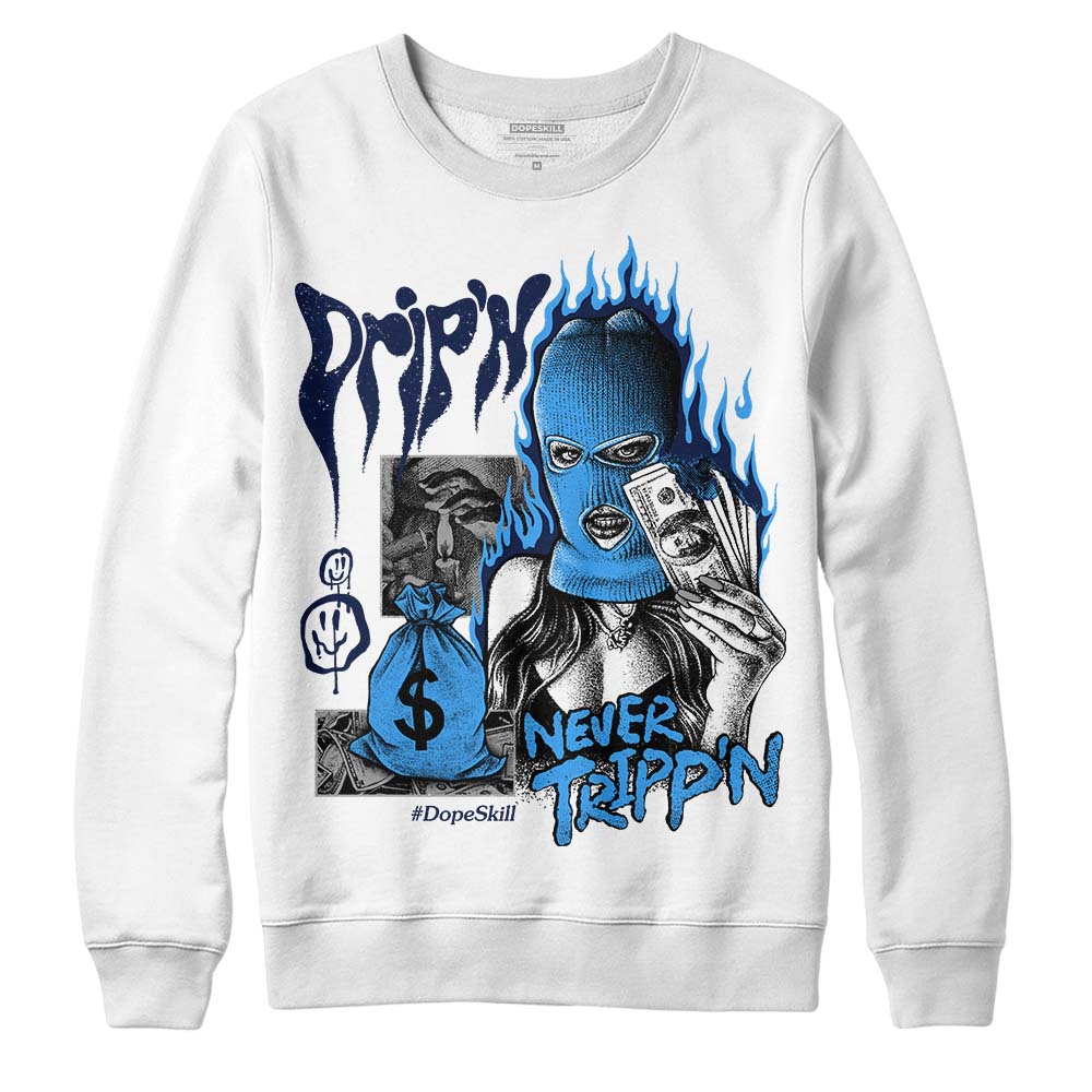 AJ Spizike White Obsidian DopeSkill Sweatshirt Drip'n Never Tripp'n Graphic Style001