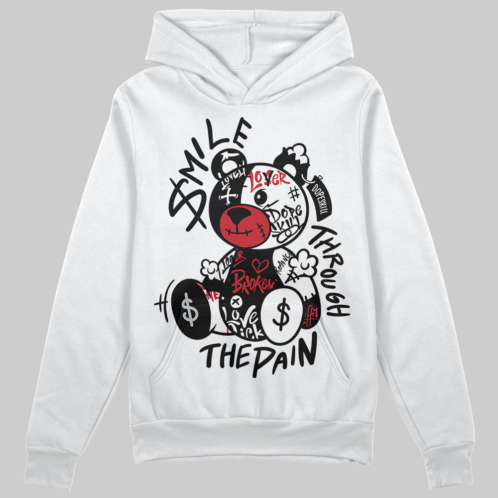 Bred Velvet 11s DopeSkill Hoodie Sweatshirt Smile Through The Pain Graphic