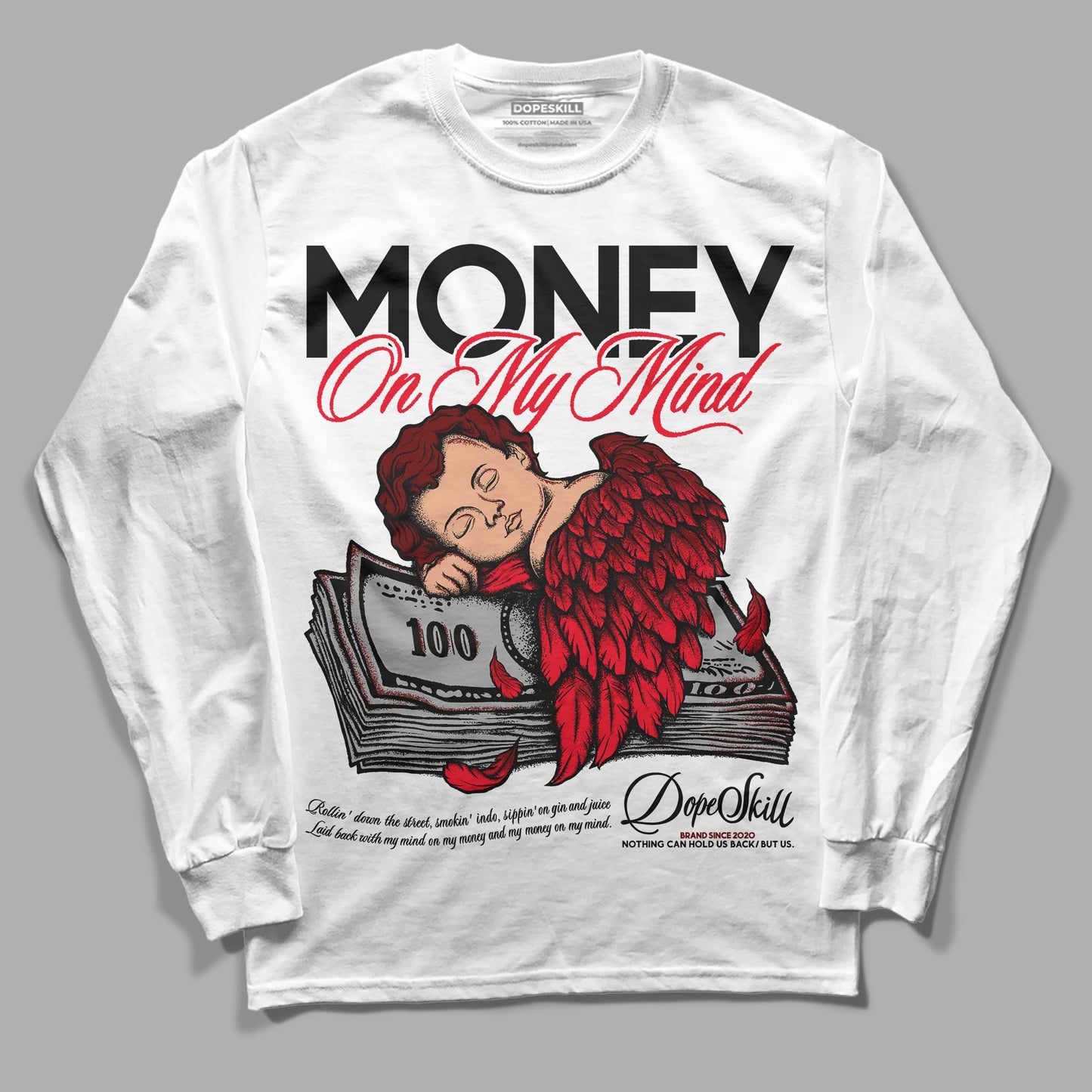 Red Thunder 4s DopeSkill Long Sleeve T-Shirt MOMM Graphic