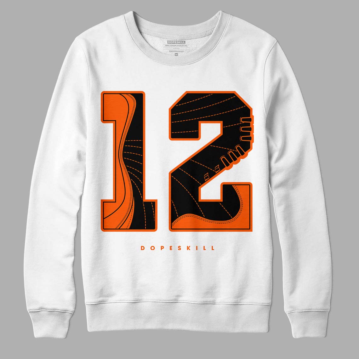 Brilliant Orange 12s DopeSkill Sweatshirt No.12 Graphic