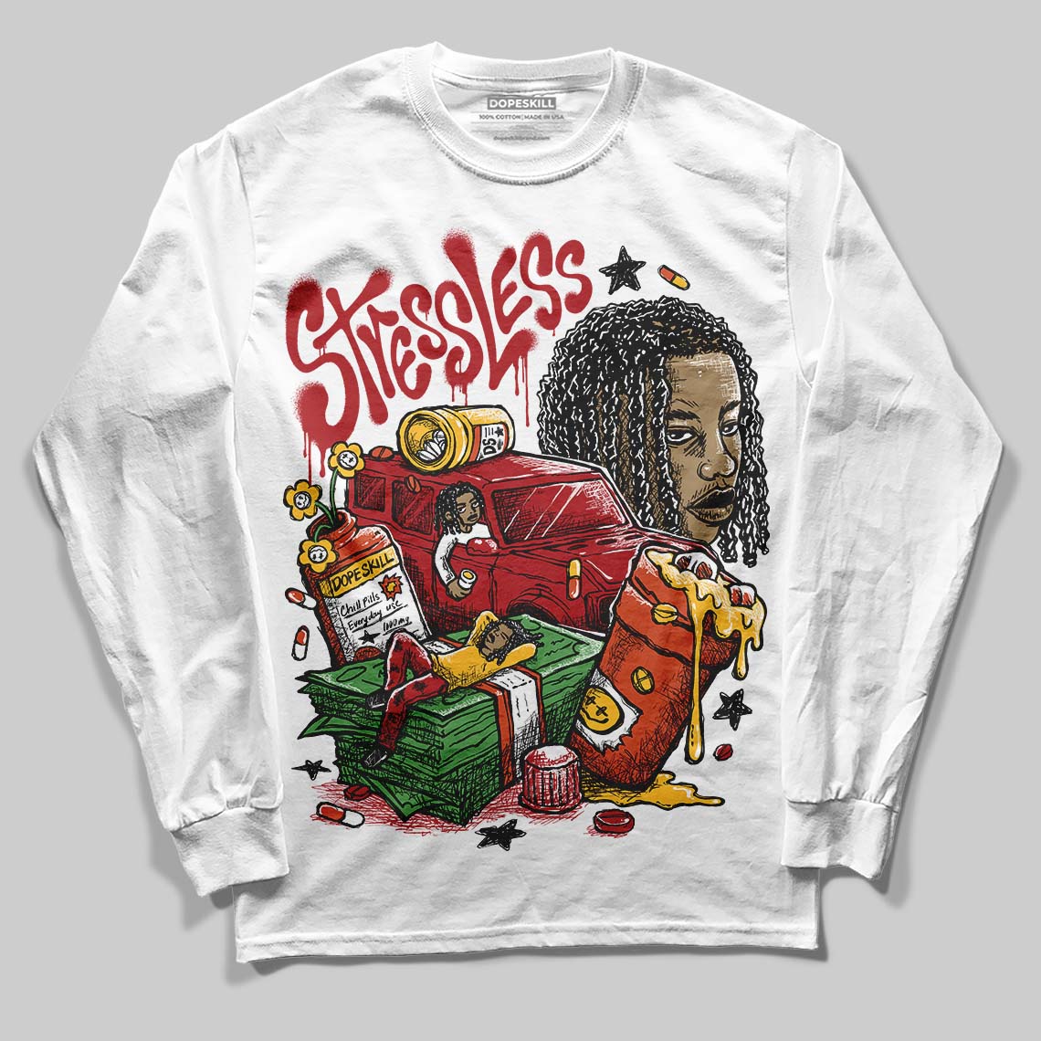 Brick By Brick 4s DopeSkill Long Sleeve T-Shirt Stressless Graphic