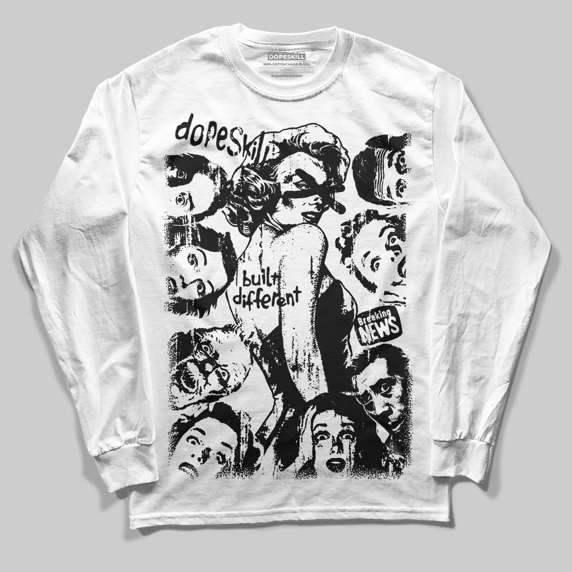 Dunk Panda White Black DopeSkill Long Sleeve T-Shirt Built Different Graphic