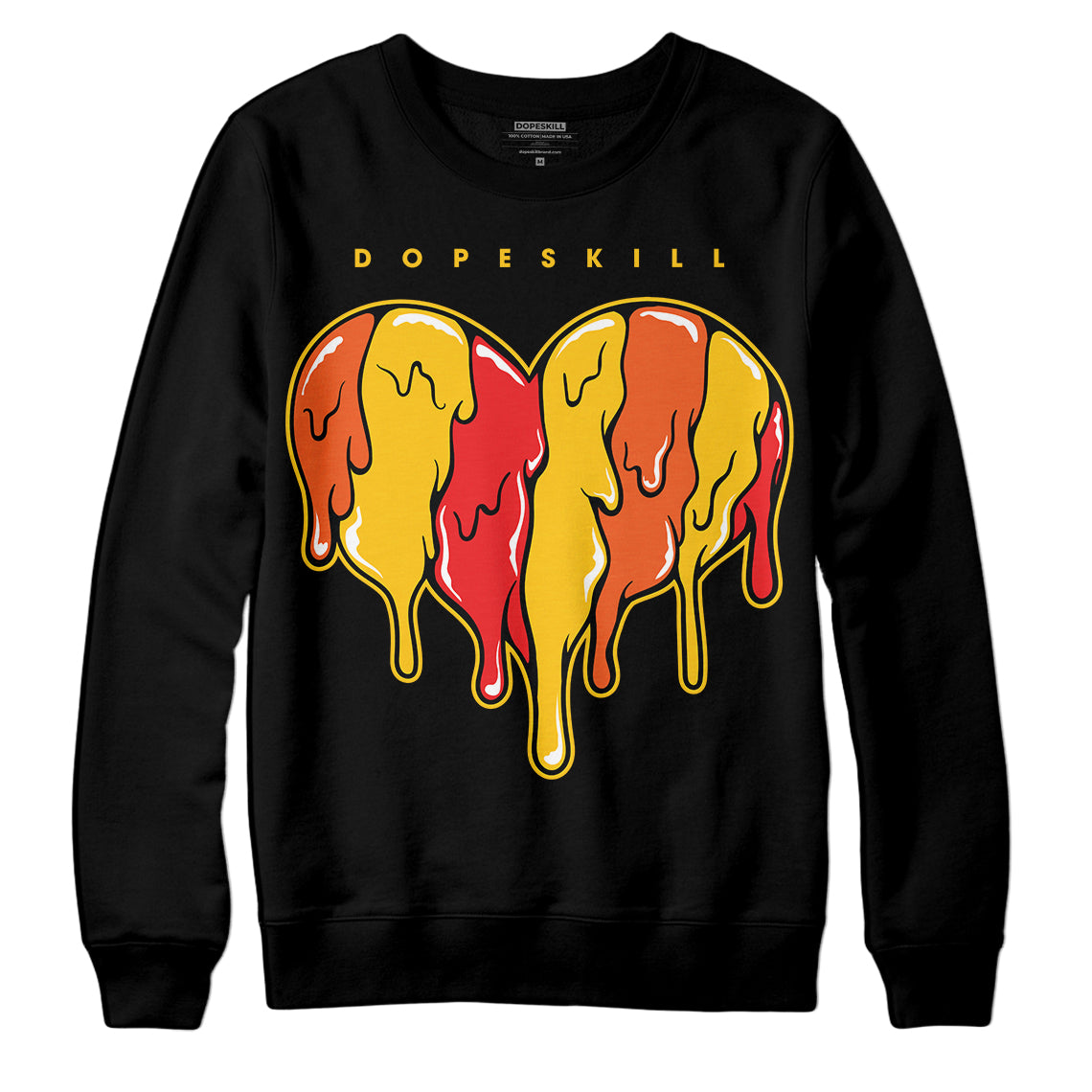 Yellow Collection DopeSkill Sweatshirt Slime Drip Heart Graphic