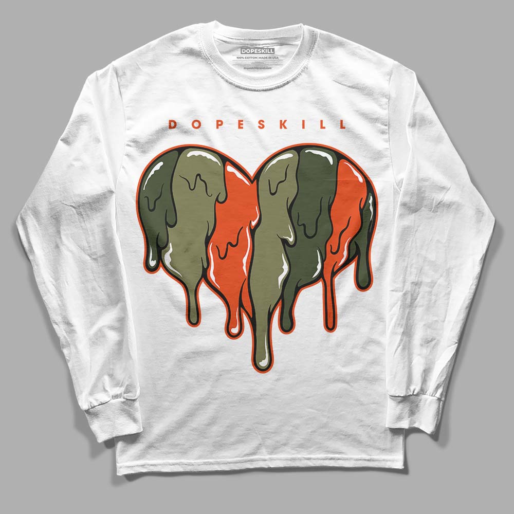 Olive Collection DopeSkill Long Sleeve T-Shirt Slime Drip Heart Graphic