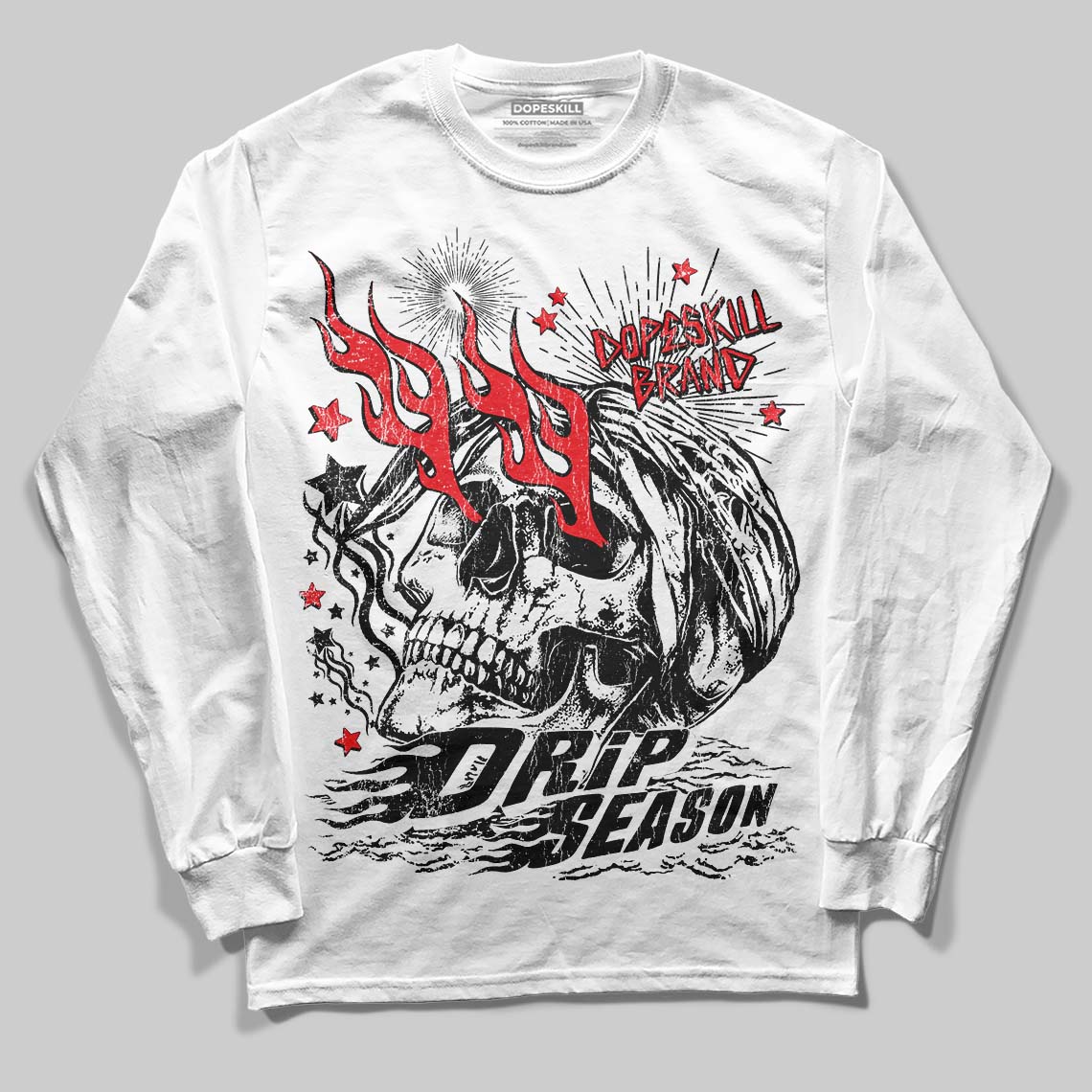 Black and White Collection DopeSkill Long Sleeve T-Shirt Drip Season Graphic