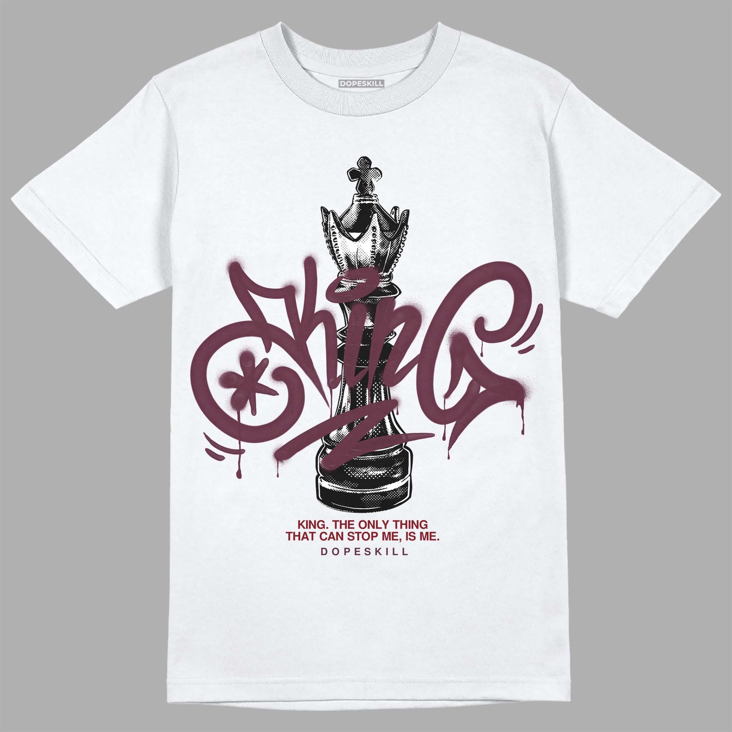 Burgundy 5s DopeSkill T-Shirt King Chess Graphic