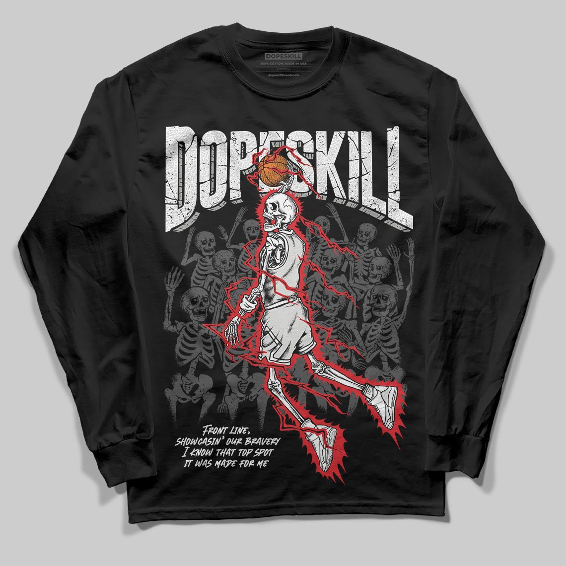 Pure Money 3s DopeSkill Long Sleeve T-Shirt Thunder Dunk Graphic
