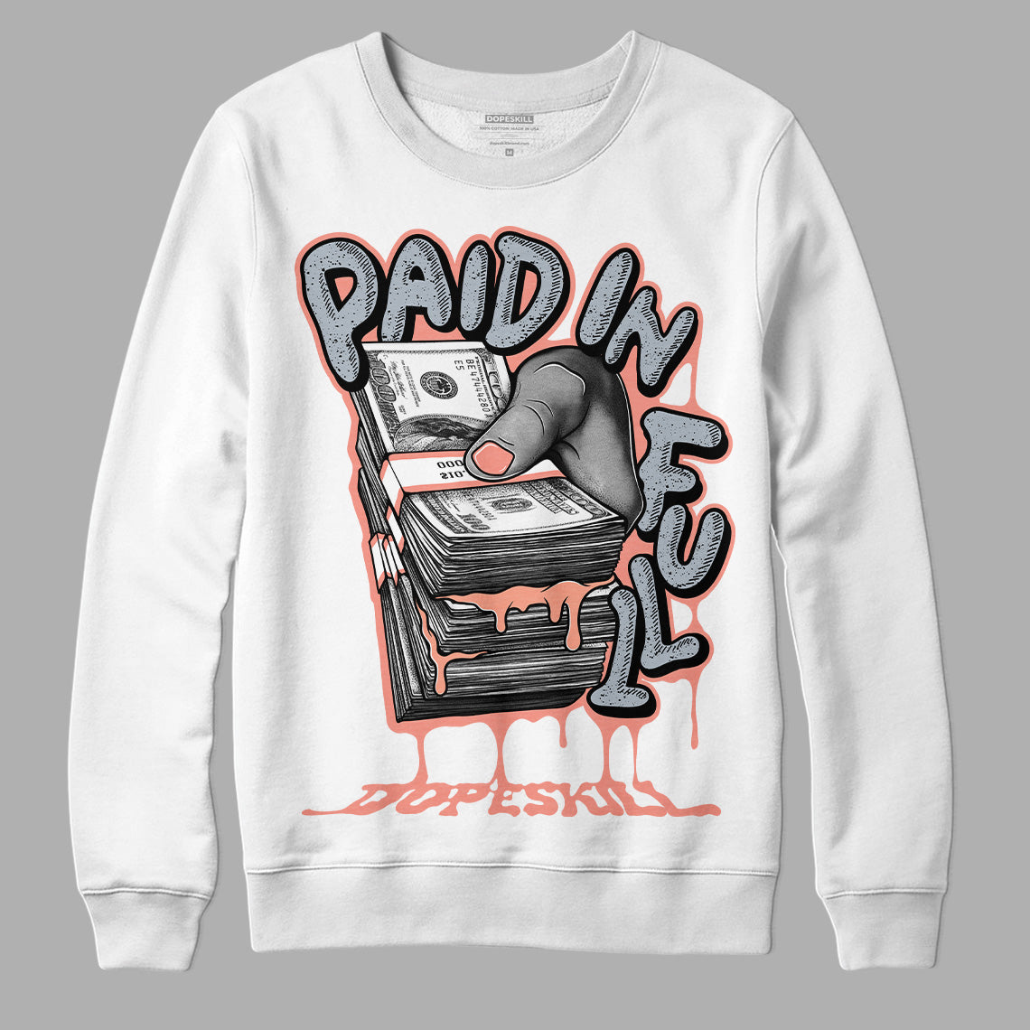 Crimson Bliss 5s DopeSkill Sweatshirt Paid In Full Graphic