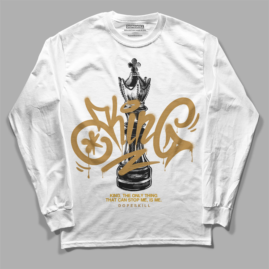 Wheat 13s DopeSkill Long Sleeve T-Shirt King Chess Graphic