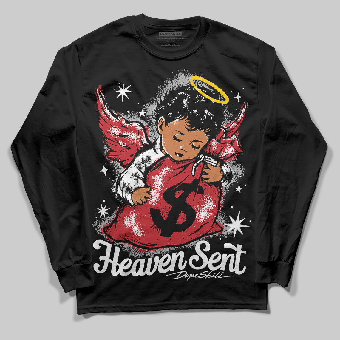 Bred 11s DopeSkill Long Sleeve T-Shirt Heaven Sent Graphic