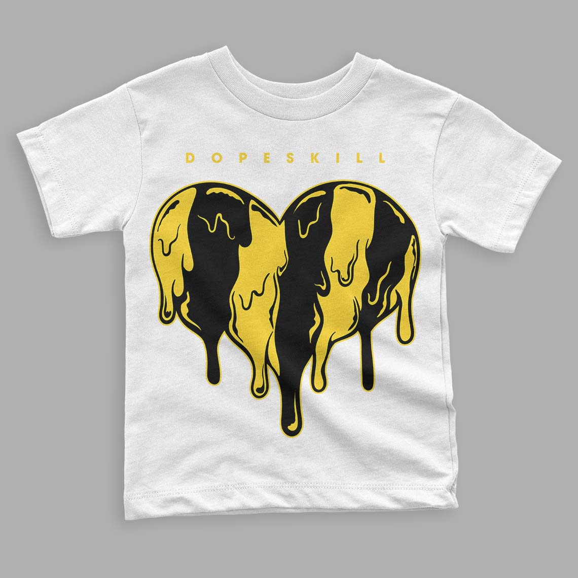 Black Tour Yellow AJ 4 Thunder DopeSkill Toddler Kids T-shirt Slime Drip Heart Graphic