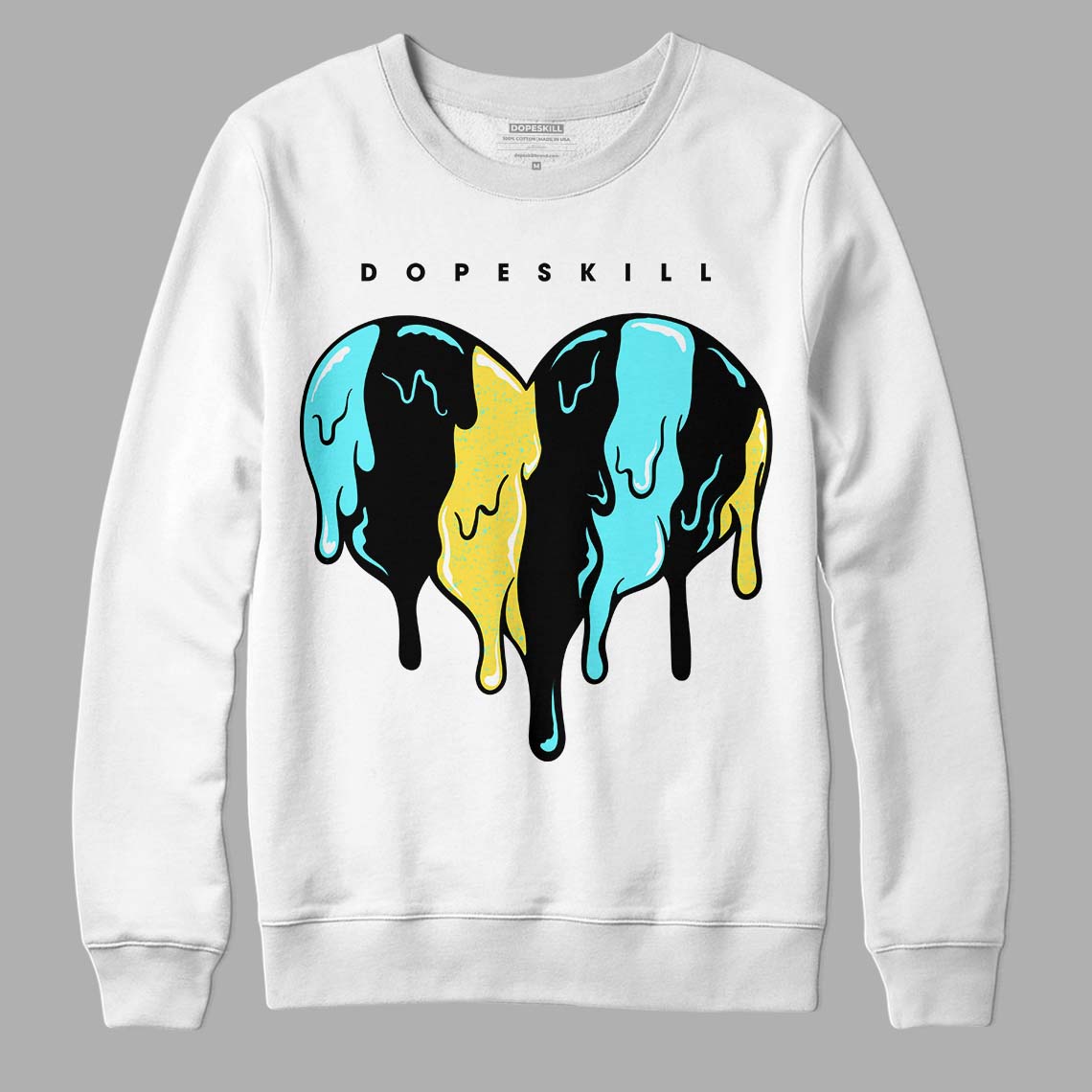 Aqua 5s DopeSkill Sweatshirt Slime Drip Heart Graphic