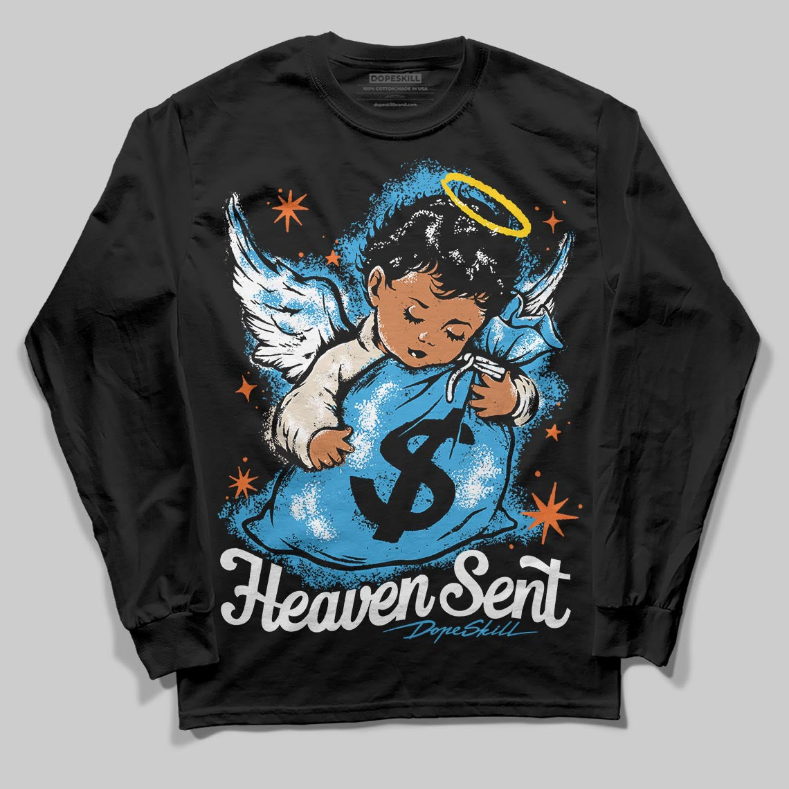 UNC Reimagined 1s DopeSkill Long Sleeve T-Shirt Heaven Sent Graphic