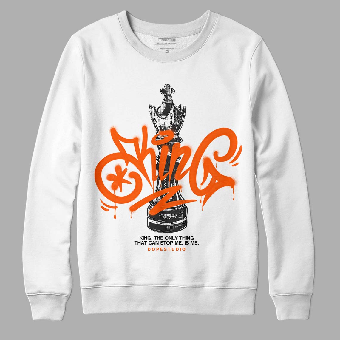 Brilliant Orange 12s DopeSkill Sweatshirt King Chess Graphic
