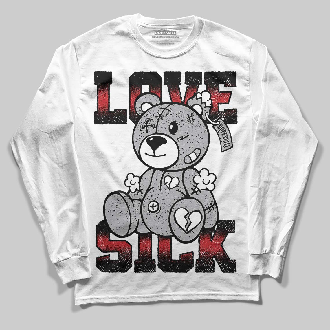 White Cement 4s DopeSkill Long Sleeve T-Shirt Love Sick Graphic