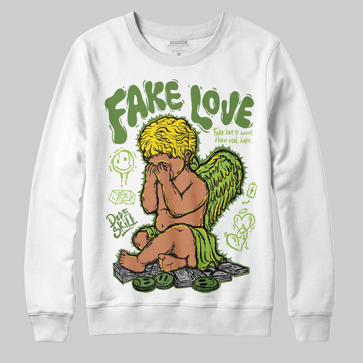 Dunk 'Chlorophyll' DopeSkill Sweatshirt False Love Graphic
