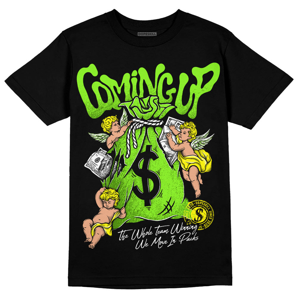 Neon Green Collection DopeSkill T-Shirt Money Bag Coming Up Graphic