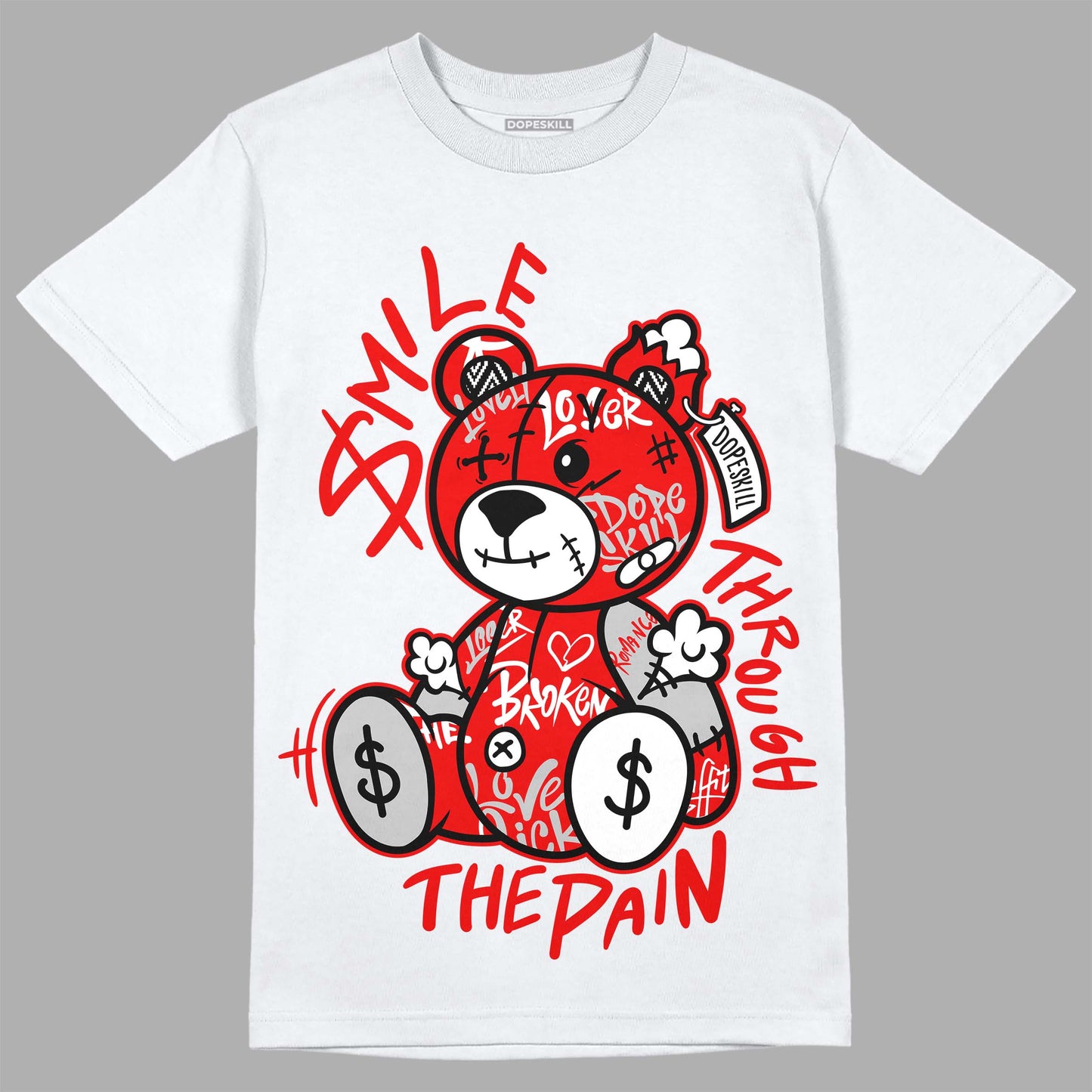 Cherry 12s DopeSkill T-Shirt Smile Through The Pain Graphic