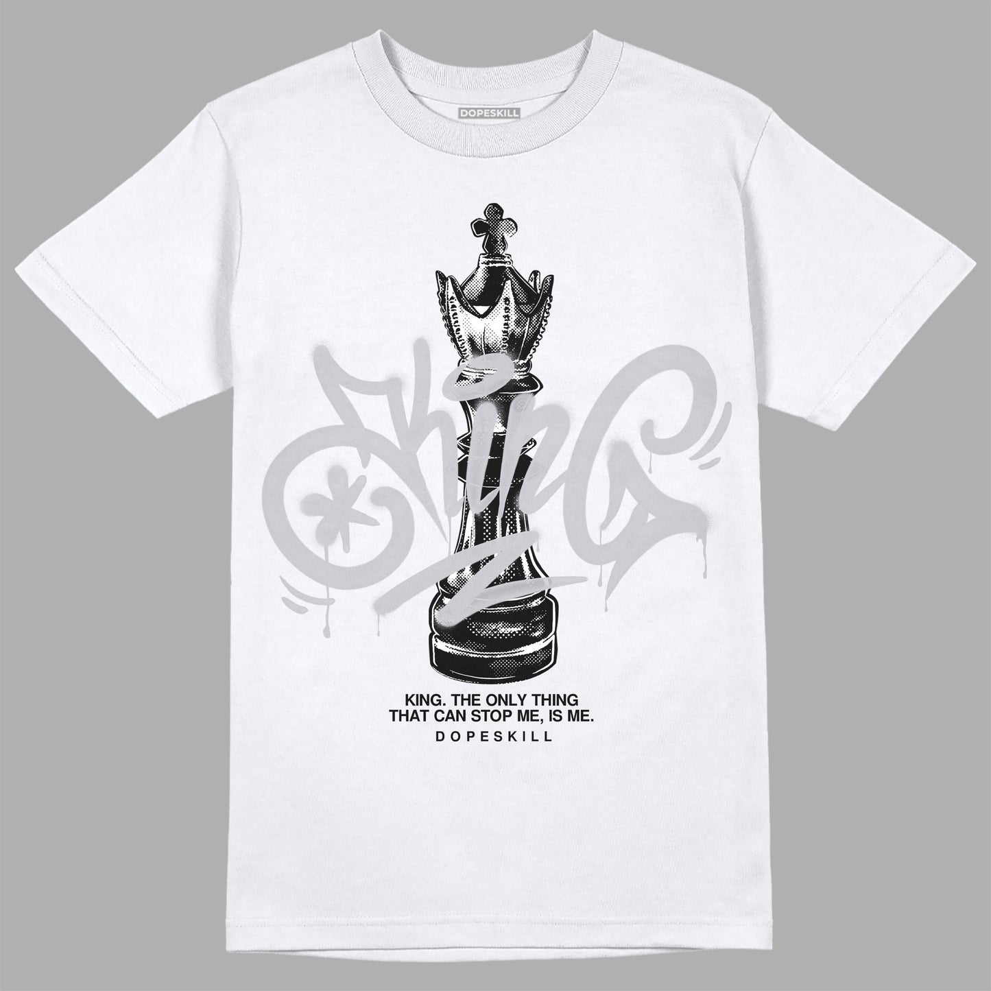 Cement Grey 11s DopeSkill T-Shirt King Chess Graphic