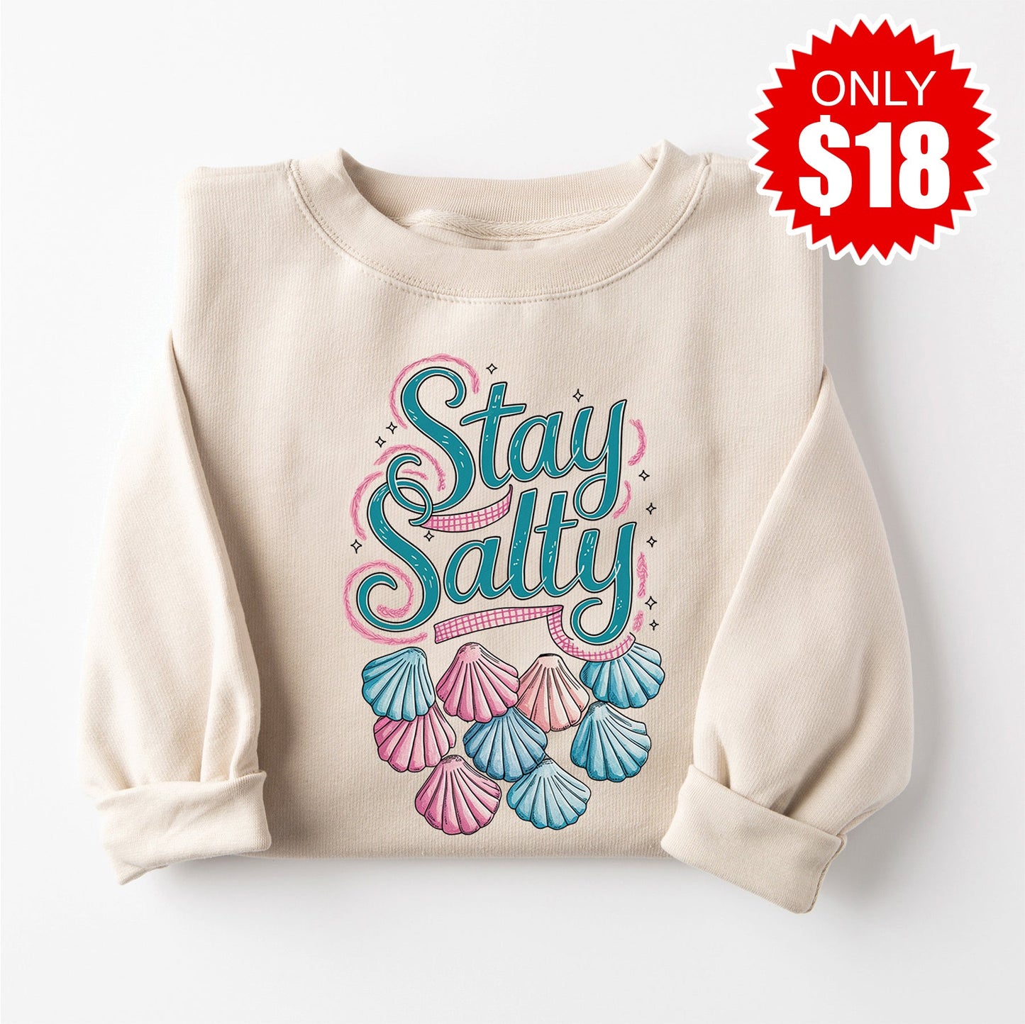 Stay Salty Sweatshirt - Heather Dust - 18 Style001