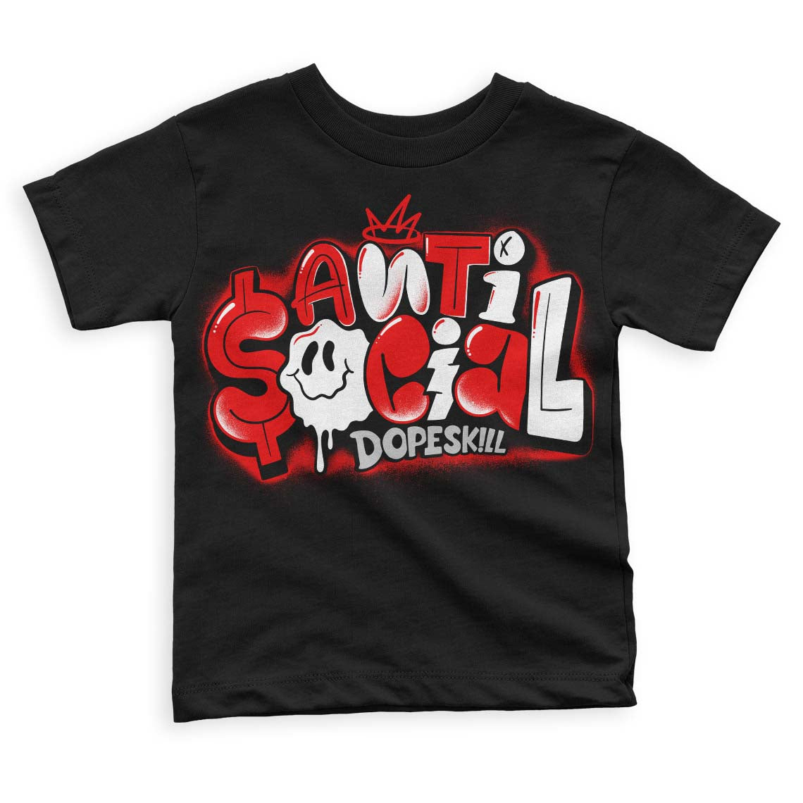 Cherry 12s DopeSkill Toddler Kids T-shirt Anti Social Graphic