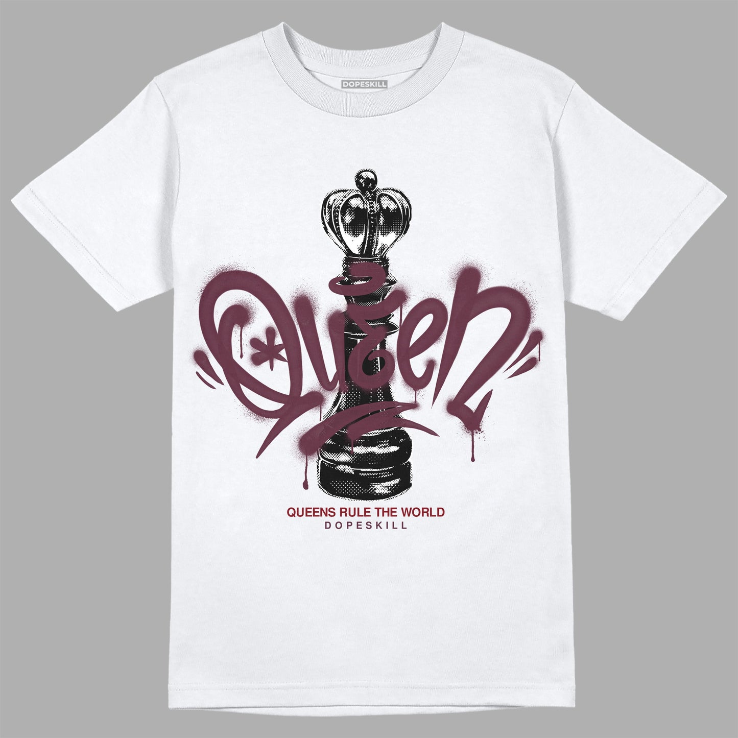 Burgundy 5s DopeSkill T-Shirt Queen Chess Graphic
