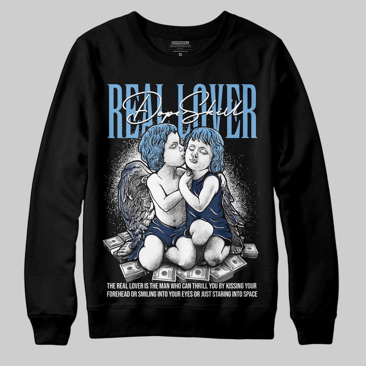 Summit White Navy 4s DopeSkill Sweatshirt Real Lover Graphic