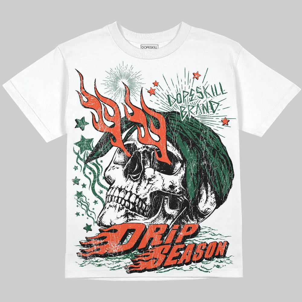 Dunk Team Dark Green Orange DopeSkill Oversize Print T-Shirt Drip Season Graphic