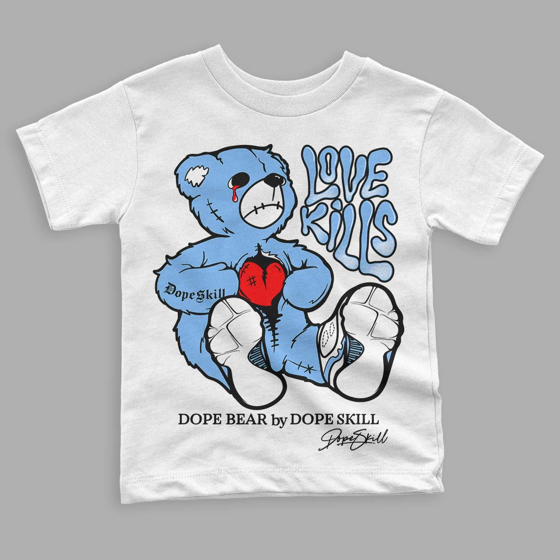 Powder Blue 9s DopeSkill Toddler Kids T-shirt Love Kills Graphic