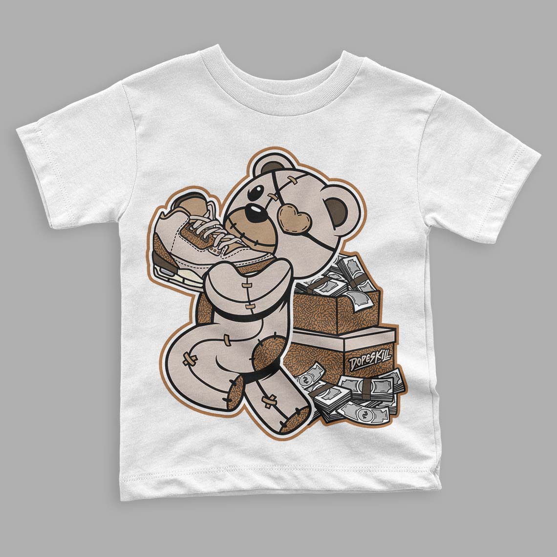 Palomino 3s DopeSkill Toddler Kids T-shirt Bear Steals Sneaker Graphic