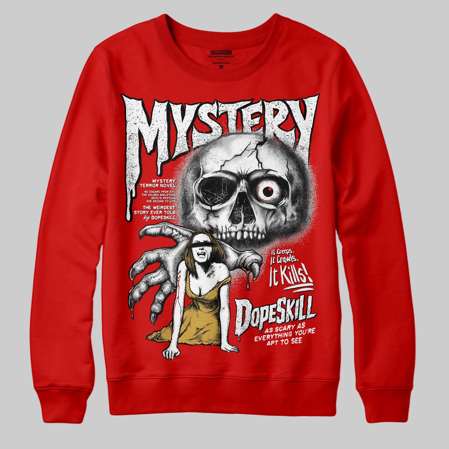 Bred Velvet 11s DopeSkill Red Sweatshirt Mystery Ghostly Grasp Graphic