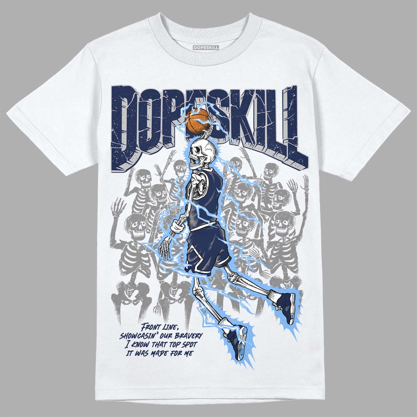 Midnight Navy 5s DopeSkill T-Shirt Thunder Dunk Graphic