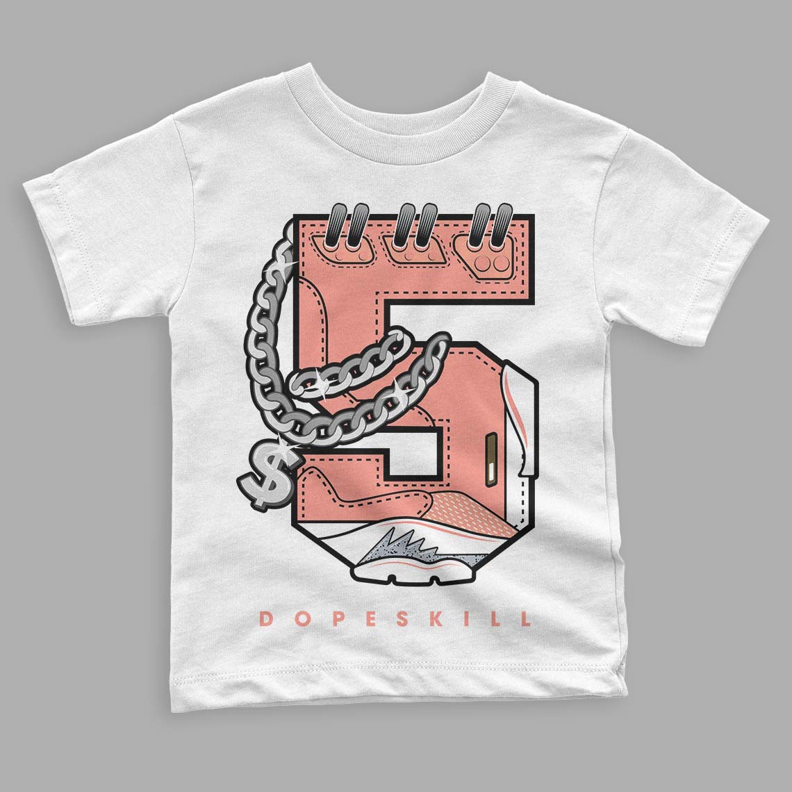 Crimson Bliss 5s DopeSkill Toddler Kids T-shirt No.5 Graphic