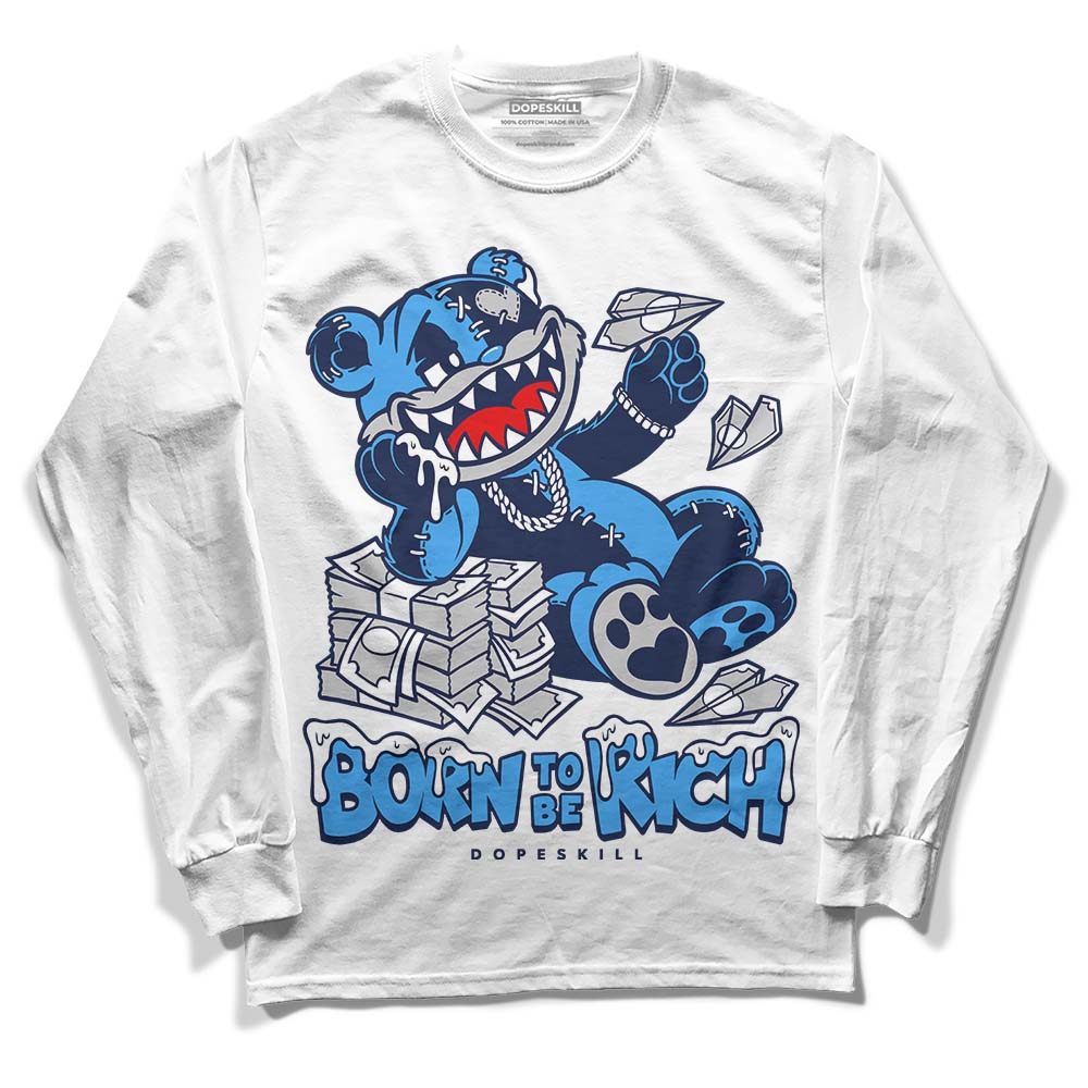 AJ Spizike White Obsidian DopeSkill Long Sleeve T-Shirt Born To Be Rich Graphic