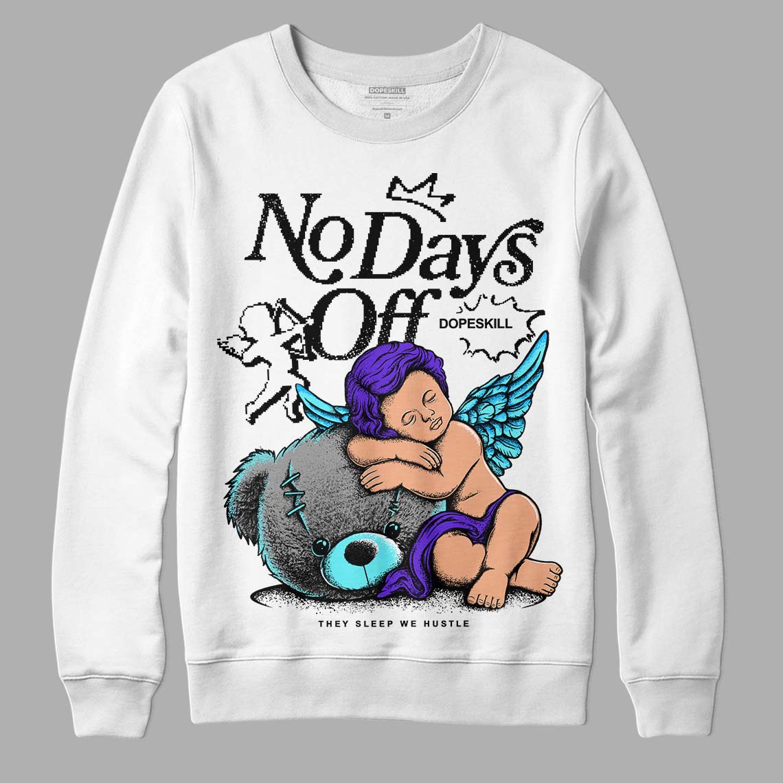 Aqua 6s DopeSkill Sweatshirt New No Days Off Graphic