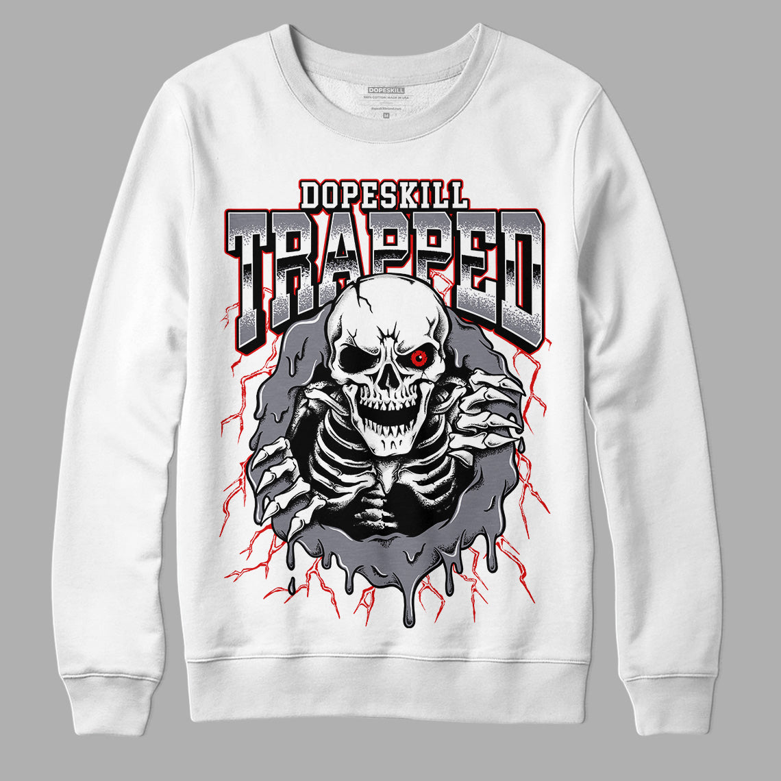 Fire Red 9s DopeSkill Sweatshirt Trapped Halloween Graphic