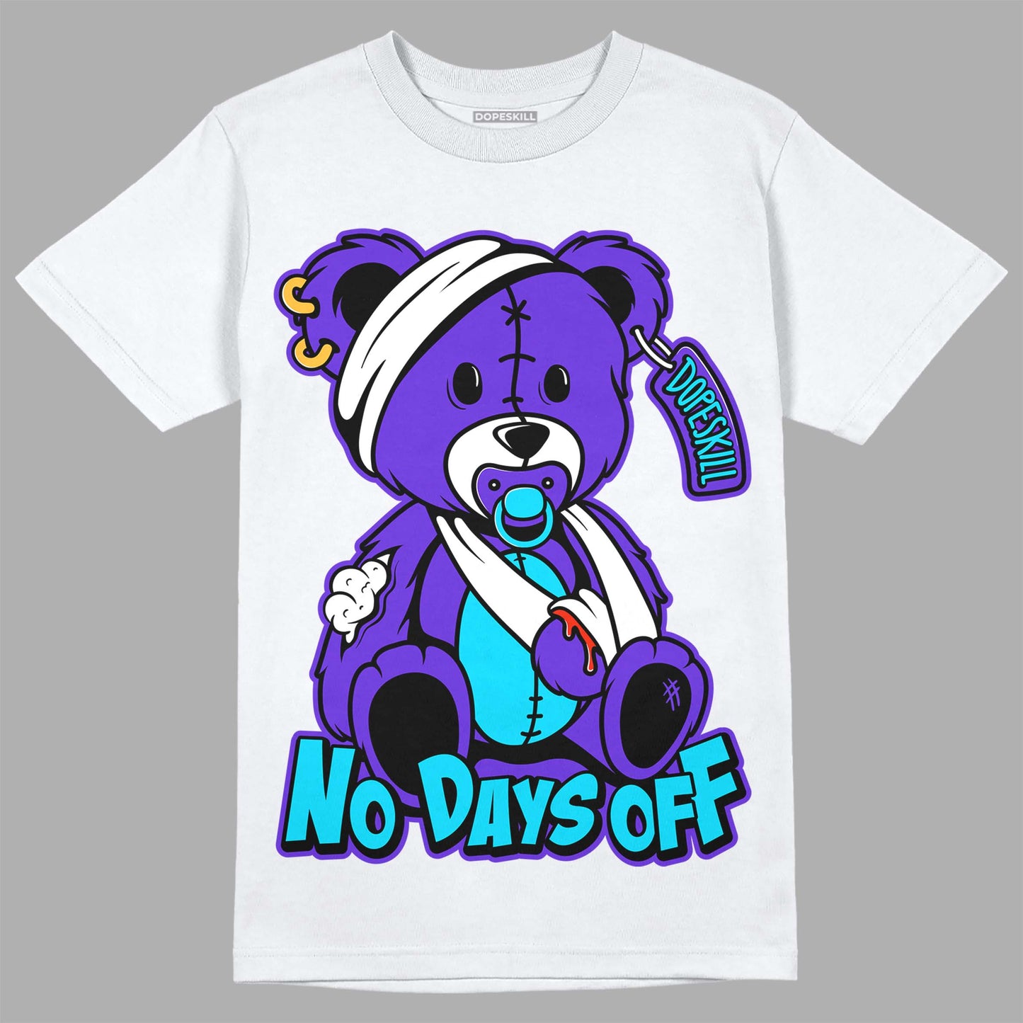 Aqua 6s DopeSkill T-Shirt Hurt Bear Graphic