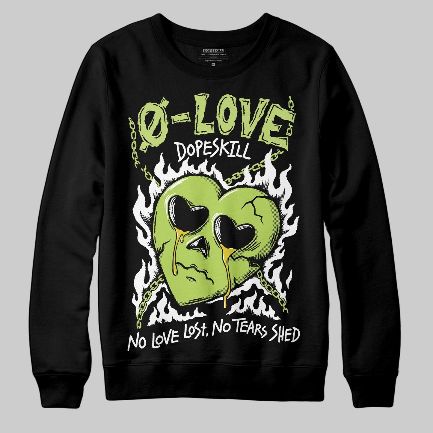 Bright Cactus 13s DopeSkill Sweatshirt Crying Heart Graphic