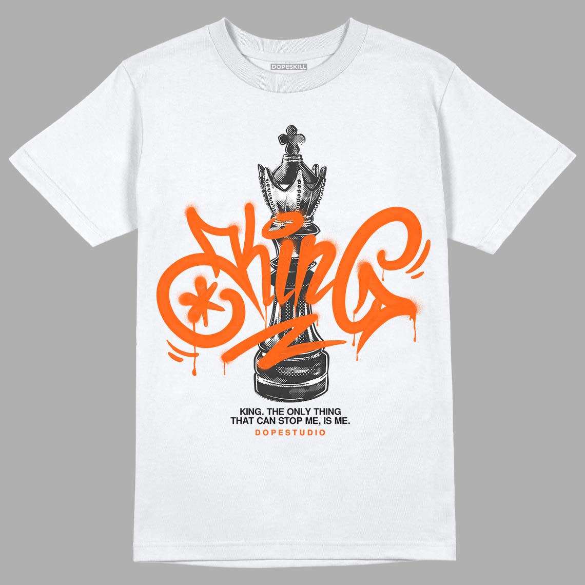 Brilliant Orange 12s DopeSkill T-Shirt King Chess Graphic