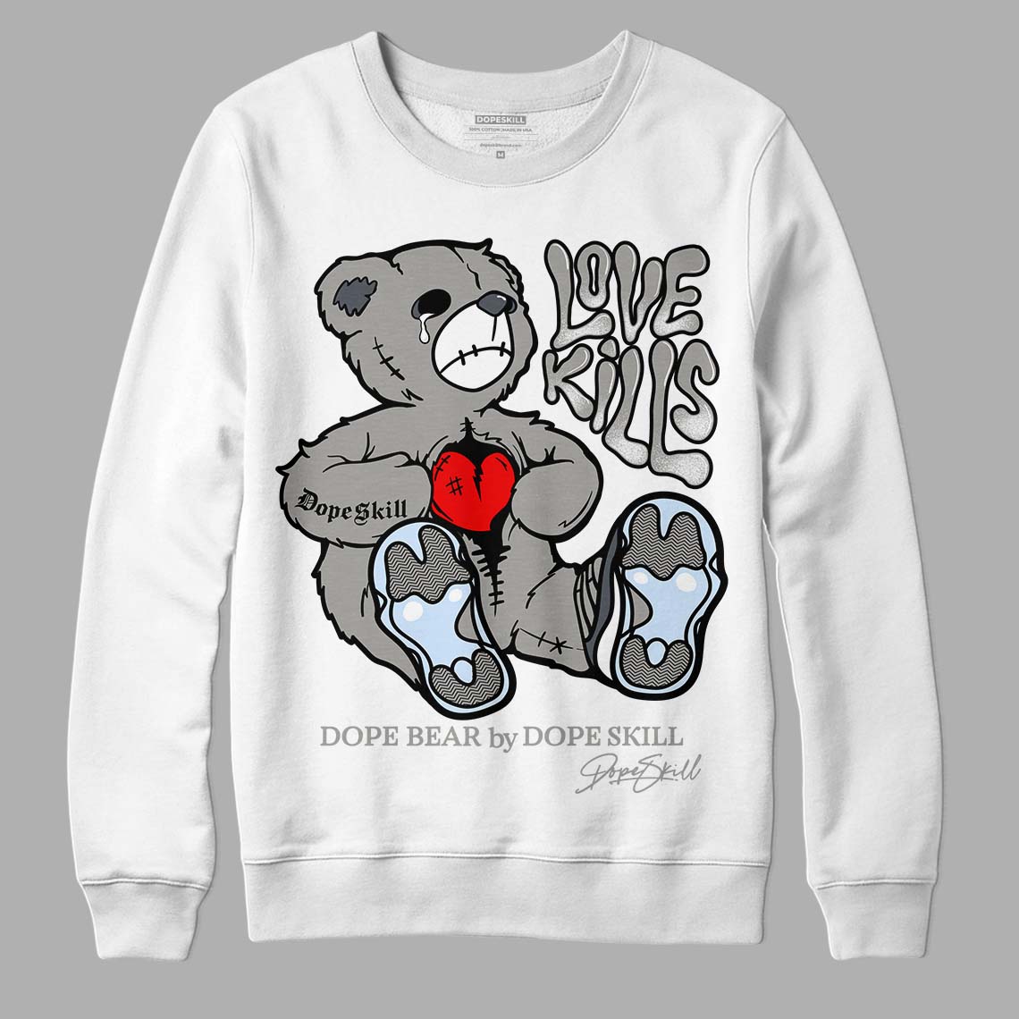 Cool Grey 11s DopeSkill Sweatshirt Love Kills Graphic